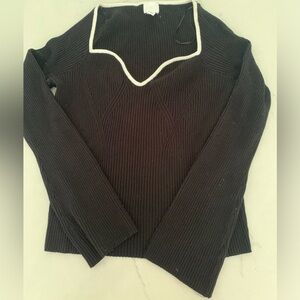 H&M black and white scoop neck sweater